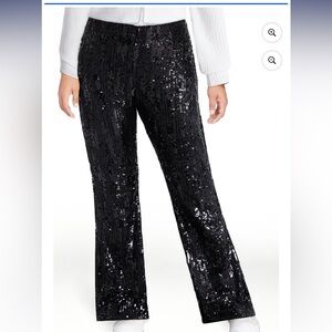 No Boundaries Black Sequin Flare Pants